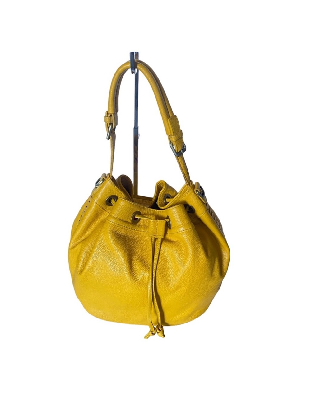 Boden leather bucket bag